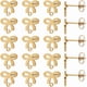 thumbnail image 1 of 1 caja de 40 piezas de accesorios para pendientes con lazo, de acero inoxidable dorado, con lazo, bonitos pendientes tipo botón., 1 of 5
