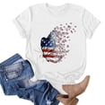 thumbnail image 4 of Women's Flag Printed Fun Casual Round Neck Short Sleeved T Shirt Top 4 Trendy Tops for Women 2024, 4 of 5