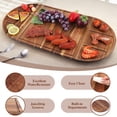 thumbnail image 6 of Qiyester Multifunctional Delicious Food Platter, Acacia Wood Platter with Grooves, Irregular Shape, Suitable for Cookies, Desserts, and Snacks, 6 of 9