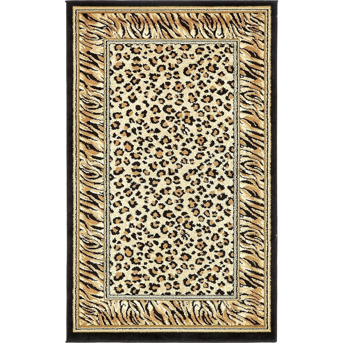 Unique Loom Cheetah Wildlife Modern Animal Print Area Rug or Runner