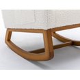 thumbnail image 6 of Polyester Fabric Rocking Chair with Side Pocket Mid-Century Modern Nursery Rocking Armchair Upholstered Tall Back Accent Glider Rocker for Living Room(White Teddy), 6 of 8
