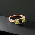 thumbnail image 3 of Gem Stone King 1.92 Ct Oval Black Onyx Green Peridot 18K Rose Gold Plated Silver Moissanite Ring (Size 7), 3 of 4