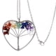 thumbnail image 2 of Collar de árbol de la vida, cadena completa de 7 chakras, grava, aleación de Zinc, corazón de melocotón, accesorios para mujer, 2 of 5