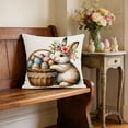 thumbnail image 7 of Throw Pillow Covers 18x18, Easter Decorations Pillow Cases with Cartoon Bunny Patterns, Spring Decor for Bedroom Couch Cushion Cover, Multicolor, 7 of 7
