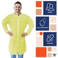 thumbnail image 4 of Yellow Disposable Lab Coats, Waterproof Polyethylene, 50 Count, 2XL, 4 of 7