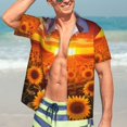 thumbnail image 7 of Susaid Sunset Golden Sunflower Field Print Hawaiian Shirts for Men Women,Hawaiian Summer Short-Sleeve Casual Relaxed-Fit Button-Down,3X-Large, 7 of 7