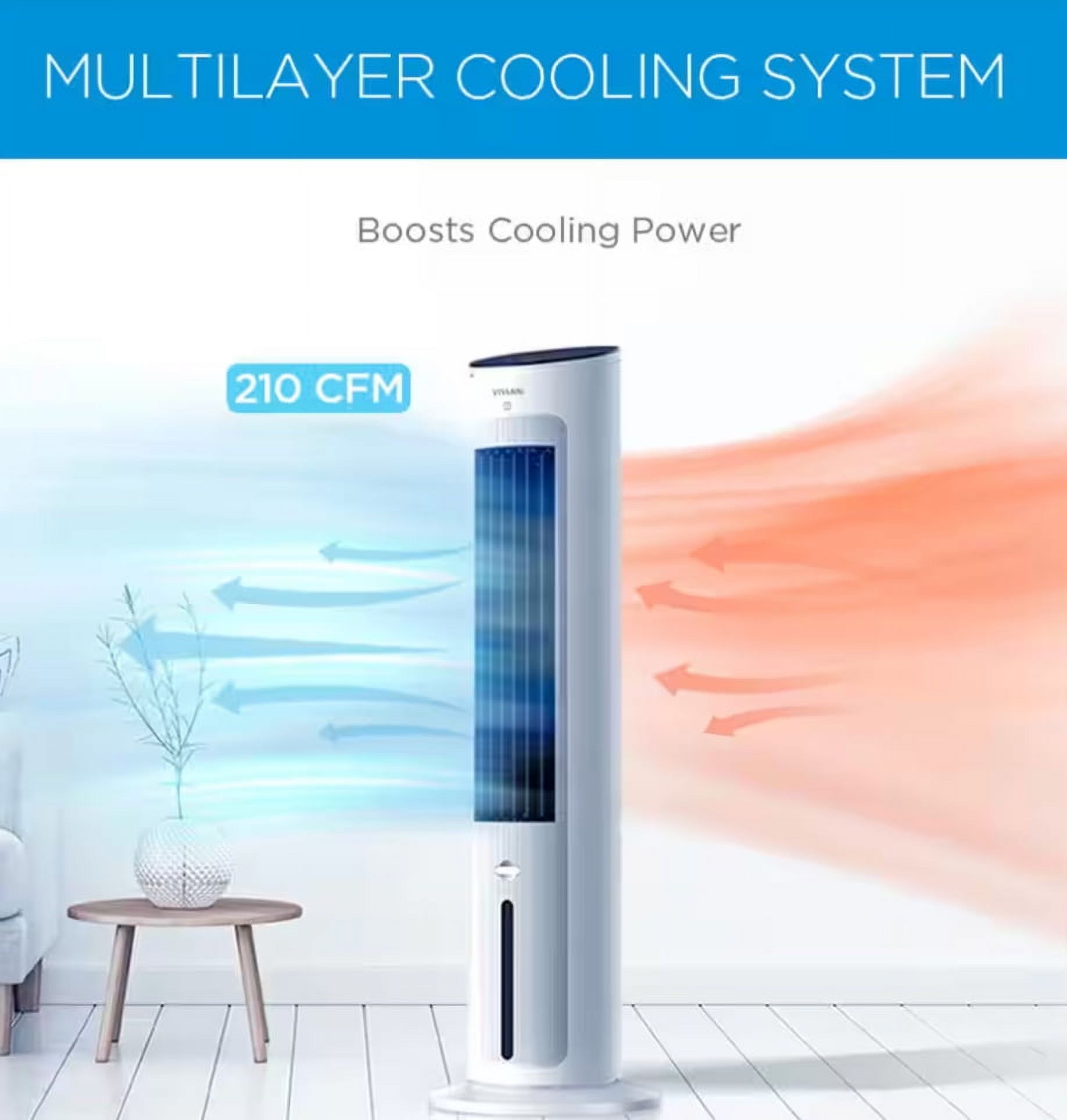 1 Gal. 200 CFM 3-Speed Tower Portable Evaporative Cooler up to 215 Sq. Ft.