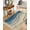 Peacock Blue White Beige, variant on Blue Beach Coastal Kitchen Runner Rug 2'x4', Nautical Seaside Ocean Beige Washable Rug with Tassels, Non Slip Woven Cotton Bathroom Rugs Hallway Carpet for Foyer Bedroom Entry Back Door Decor