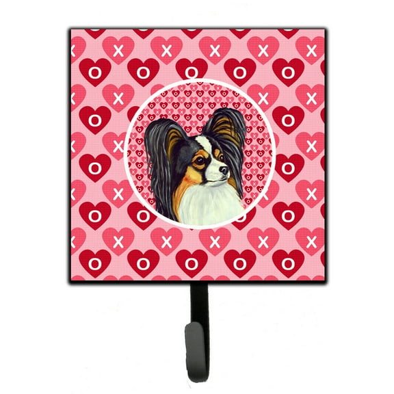 Carolines Treasures LH9165SH4 Papillon Hearts Love and Valentines Day Portrait Leash or Key Holder Single Hook