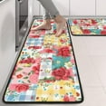 thumbnail image 2 of Kitchen Rugs Sets Of 2,Pioneer Flower Floral Print Pattern Anti Fatigue Kitchen Mat Rugs Non Slip Washable,Decorative Kitchen Floor Mats for Kitchen,Sink,Laundry,17"x47"+17"x47", 2 of 5