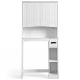 thumbnail image 2 of Ktaxon Large Fluted Over the Toilet Bathroom Storage Cabinet Space Saver, White, 2 of 22