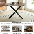 thumbnail image 5 of Lecut Round Dining Table for 4, Mid Century Modern 42" Round Dining Room Table with MDF Tabletop & Cross Metal Legs, Round Coffee Table for Kitchen, Office, Small Spaces, 5 of 6