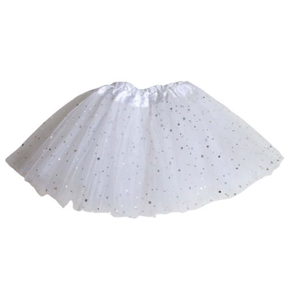 TAGOLD Toddler Baby Girls Party Multicolour Dance Ballet Costume Sequins Princess Skirts White 4-8 Years