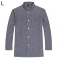 thumbnail image 2 of CHEF UNIFORM Uniform Cocina de manga larga Delantal con bolsillos delanteros Buttercher Professional Home Supplies Sweat Bands for Grill Restaurant Grey L sidaley LF000324-14, 2 of 7