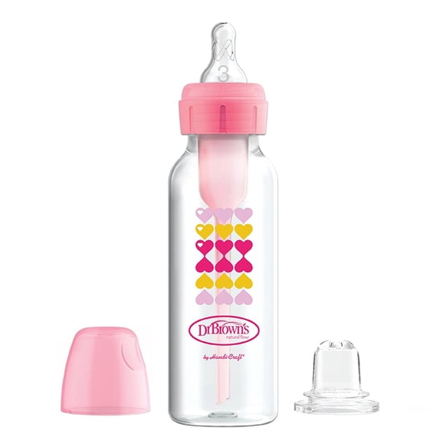 Set de Biberones Dr. Brown's Options + 8 oz - 250 ml Rosa 3 Piezas