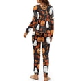 thumbnail image 5 of HELLHERO Halloween Pjs Set for Women Ghost Pumpkin Pinted Pajama Long Sleeve Sleepwear with Pockets Floral Printed Loungewear for Home, XL, 5 of 5