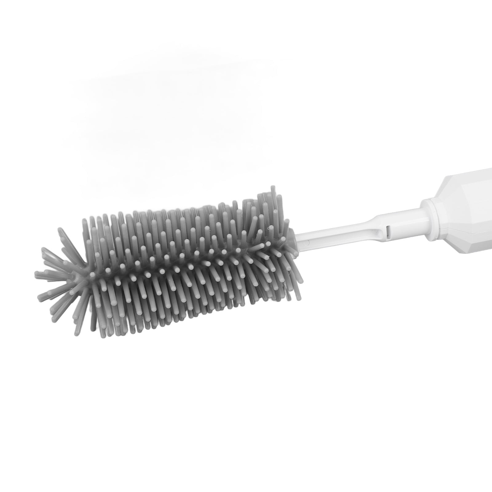 Rupoun Electric Bottle Brush Set, 3 Speeds, 2 Replaceable Heads, Rechargeable Cleaning Brush with Drying Rack, White, 9.84 inches / 25 cm