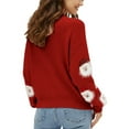 thumbnail image 3 of Winter Sweaters for Women Casual For Long Sleeve Pullover Cute Fuzzy Santa Pattern Crew Neck Loose Sweaters Features: Ugly Christmas Sweaters, 3 of 9