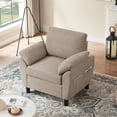 thumbnail image 6 of Soscana Accent Chair with Storage Side Pockets for Living Room Bedroom Apartment Office Studio, Single Chair Armchair,Beige, 6 of 8