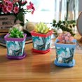 thumbnail image 6 of HemaKayy Decorative Planter Pot Set - Perfect for Small Plants - Colorful Design With Drainage Hole - Ideal for Home and Garden Decor - Set of 8 - Unique Marble Texture, 6 of 6