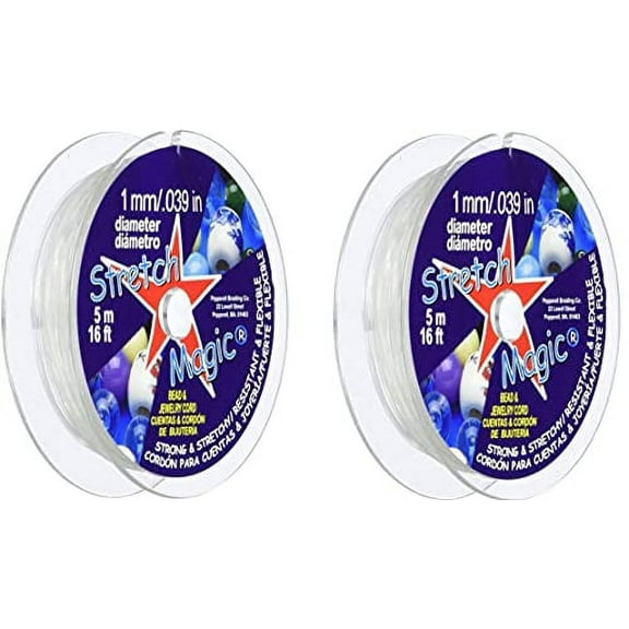 Stretch Magic 1mm Stretchy Beading Cord, 5m, Clear (2)