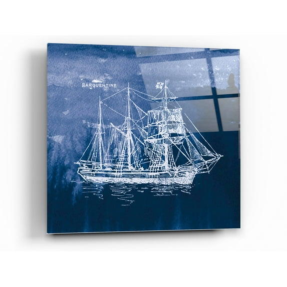 Epic Art 'Sailing Ships III' by Wild Apple Portfolio, Acrylic Glass Wall Art, 24"x24"