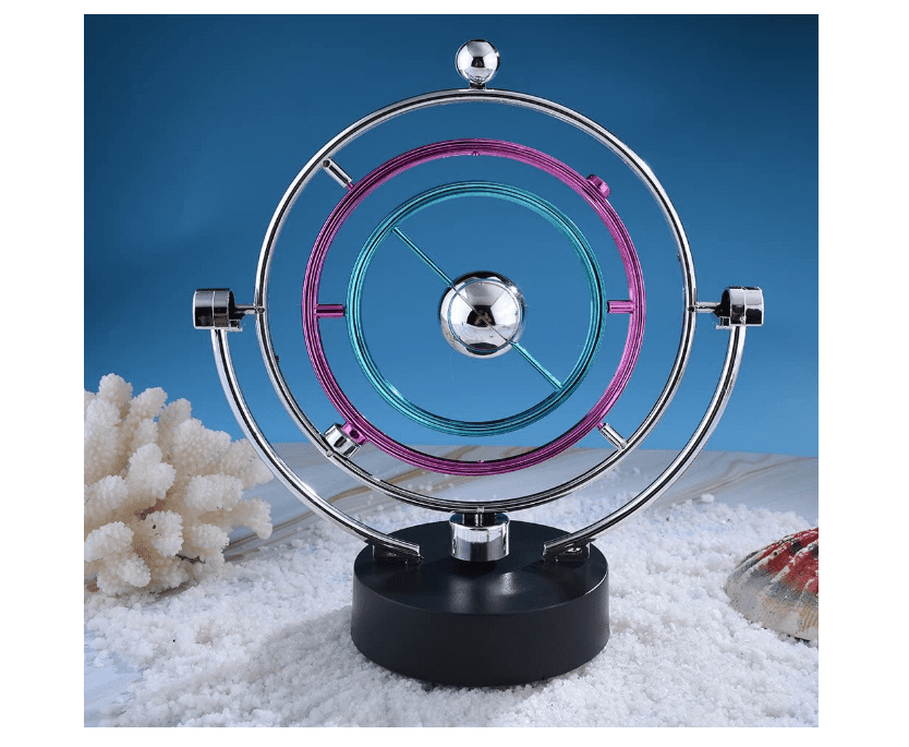 Qposdr Balançoire électronique Newtons Cradle Desk Toy Pendule Ball Swing Desk Mouvement