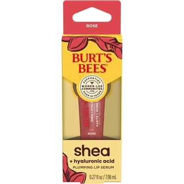 Burt's Bees Shea   Hyaluronic Acid Rose Plumping Lip Serum, Natural Origin Lip Care, 1 Tube, 0.27 oz.