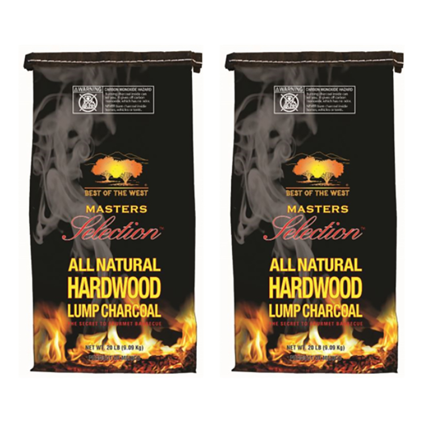 Best of the West All Natural Hardwood Lump Charcoal Bag, 20 Pounds (2