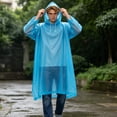 thumbnail image 5 of Gamivast Hooded Rain Poncho Men Waterproof Lightweight Reusable Raincoat With Drawstring Hood Snap Sides Portable Outdoor Rain Gear for Camping Hiking Travel Festival, 5 of 5