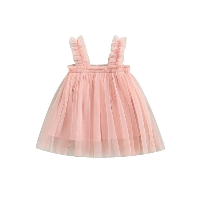 xiaxaixu Robe en Tulle pour Fille, Robe d'Été Sans Manches Plissée Unie pour Fête et Spectacle