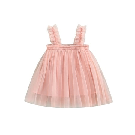 

ZIYIXIN Toddler Baby Girls Sleeveless Tulle Tutu Dress Party Princess Dresses Sundress Clothes Pink 2-3 Years