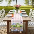 thumbnail image 4 of Table Runners 72 Inches Long Dress Scarves, Blue Purple Floral Farmhouse Kitchen Table Runner, Coffee Tablerunners, Spring Hydrangea Flower Truck Pink Plaid 14x72 Inch, 4 of 9