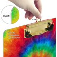 thumbnail image 4 of FMSHPON Spiral Tie Dye Clipboard Hardboard Wood Nursing Clip Board and Pull for Standard A4 Letter 13x9 inches, 4 of 8