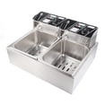 thumbnail image 1 of Dual Tank Frying Machine, Stainless Steel 1.7KW Electric Deep Fryer US Plug 110V  for Home Kitchens, 1 of 7