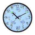 thumbnail image 2 of Voice Activated Clock with Glow Light 12 Inch Large Silent Wall Clock Battery Operated for Home Decor Blue Flowers Pattern, 2 of 8