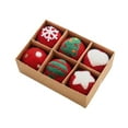 thumbnail image 2 of Kumdkd 6-Pack DIY Christmas Wool Ornament Kit - 5CM Handmade Craft Balls with Snowflake Patterns for Tree & Wreath Decor, 2 of 6