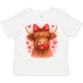 thumbnail image 3 of Inktastic Cute Highland Cow with Heart Lollipop Red Bow Boys or Girls Toddler T-Shirt, 3 of 5