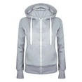 thumbnail image 4 of Linfrsh Hooded Sweatshirt Women Women's Full Zip Up Hoodie Long Sleeve Hooded Sweatshirts Pockets Jacket Coat for Women Light Gray,L, 4 of 7
