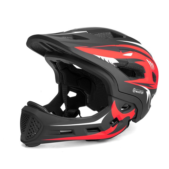 Casco Integral OutdoorMaster para Niños Rojo para Montaña y Carretera