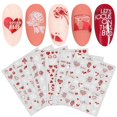 thumbnail image 1 of hojas de pegatinas para uñas, San Valentín, diseño de uñas, calcomanías autoadhesivas, amor, rosas, flores, estampados, rojo y blanco, suministros para uñas, diseño de uñas, decoración, accesorios, 1 of 5