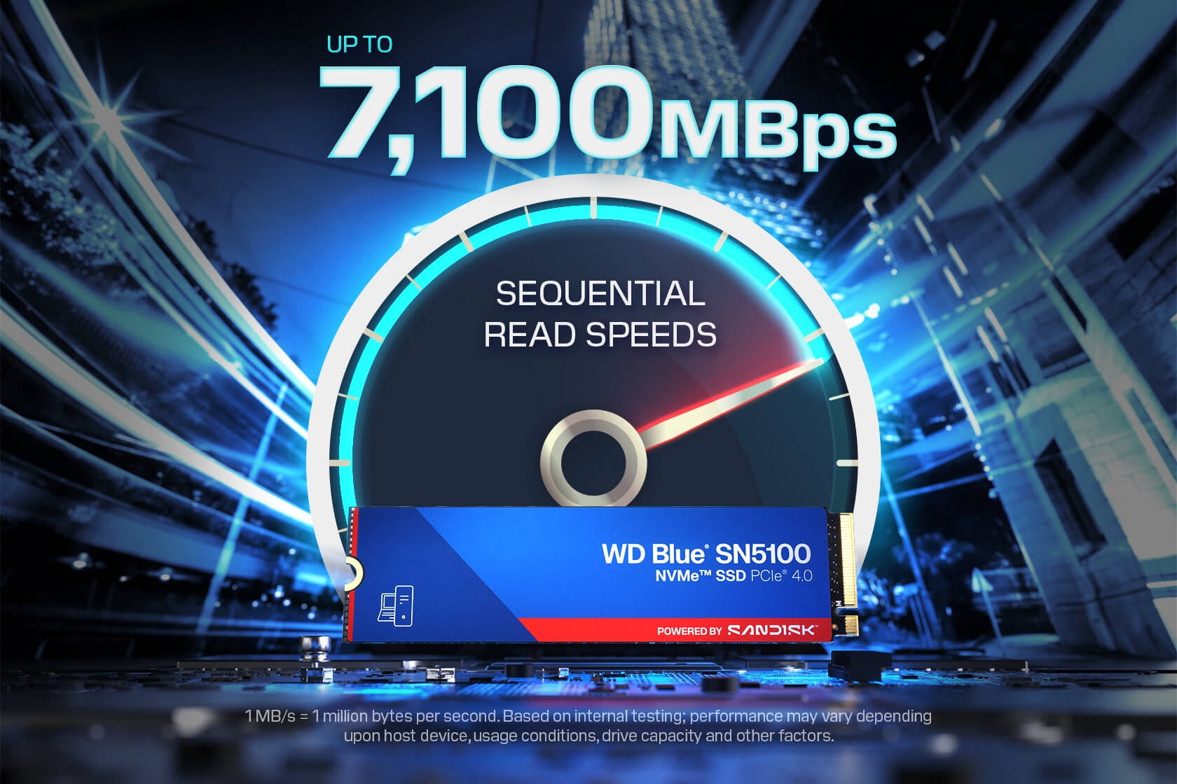 Western Digital 2TB WD Blue SN5100 NVMe SSD, Internal, PCIe Gen 4