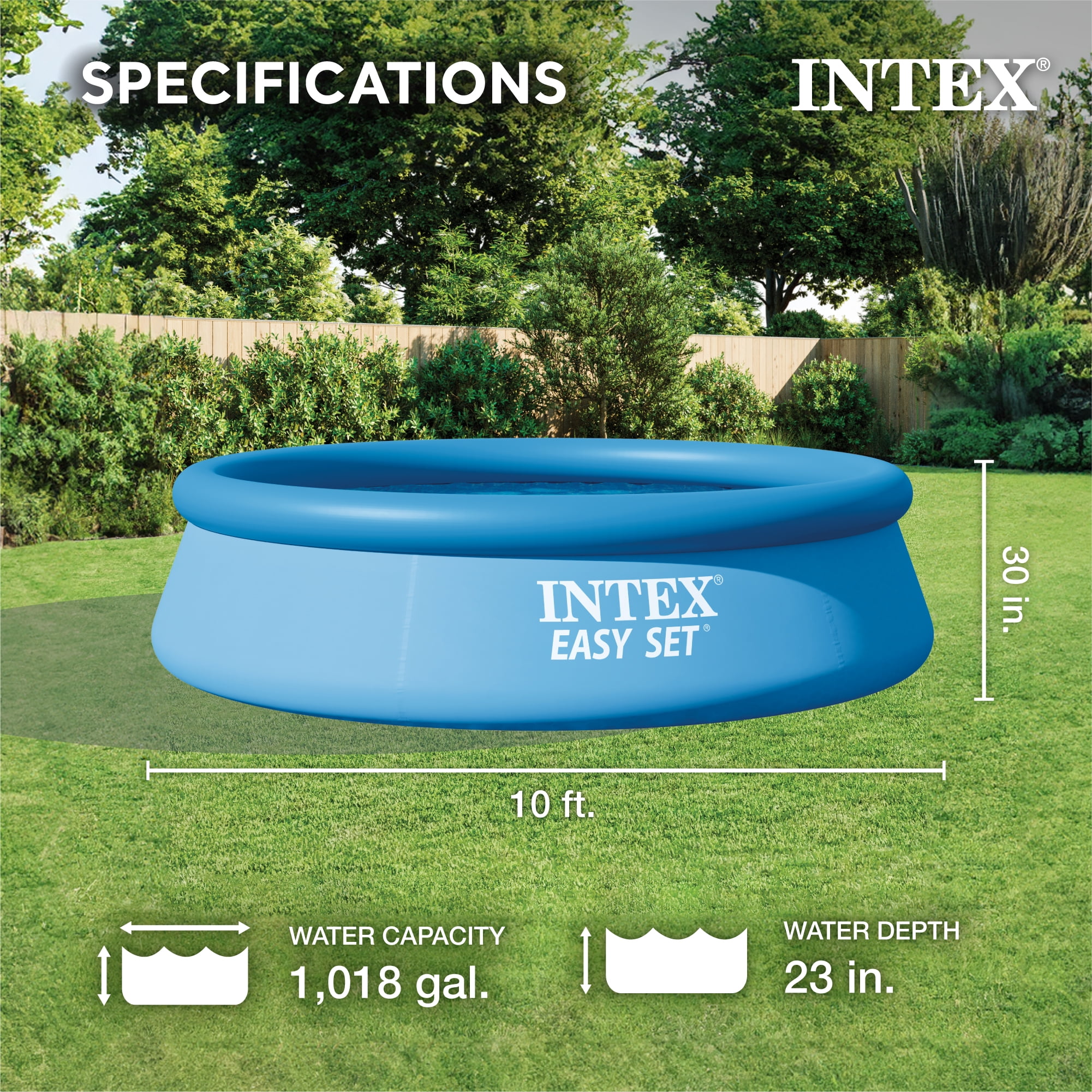Open Box Intex 10' x 30" Easy Set Above Ground Inflatable Pool (2 Pack)