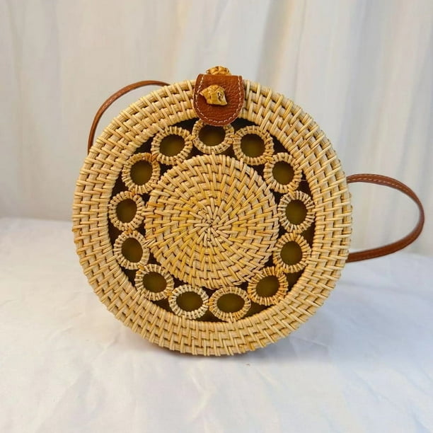Zhuge Bolso de hombro tejido para mujer, bolso de mano tejido, bolso de mano tejido elegante para playa de verano, bolsos de hombro de 7,08 x 2,95 x 7,08 pulgadas (estilo H)