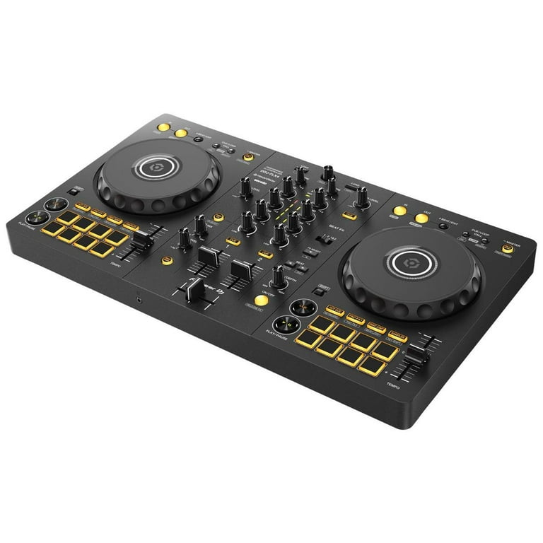 Pioneer DJ DDJ-FLX4 2-Channel Controller with Numark N-Wave 360 Powered  Desktop DJ Monitors Starter Package 