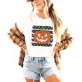 thumbnail image 3 of Retro Jack-O-Lantern Pumpkin Halloween Shirt for Women & Teen Girls, Ivory Shirt, M, 3 of 8