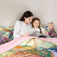 thumbnail image 4 of Erosebridal Chic Hummingbird Bedding Comforter Set for Girls, Pink Flower Floral King Bedding Sets, Pink Reversible, 7pcs, 4 of 5
