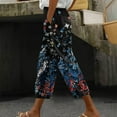 thumbnail image 5 of Womens Casual Capri Pants Relaxed Fit Graphic Print Capris Pants Loose Baggy Wide Leg Lounge Pajama Pants, 5 of 5