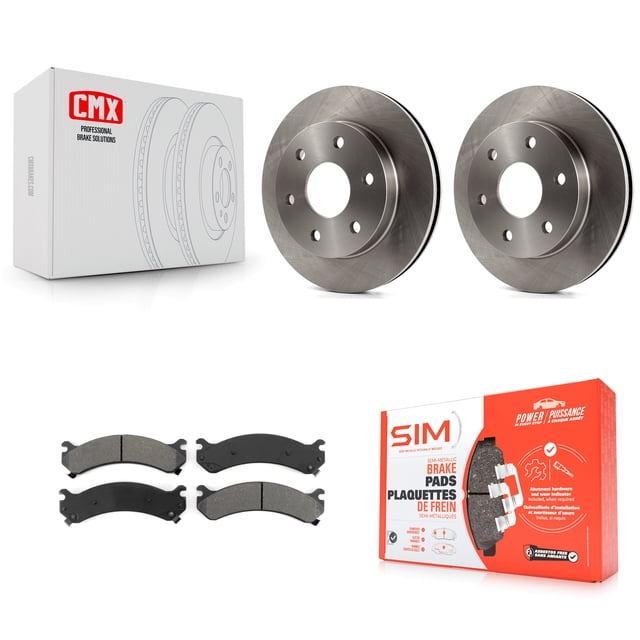 Transit Auto Front Disc Brake Rotors and Semi-Metallic Pads Kit for Car 2006 Chevrolet Express 2500 GMC Savana K8S-100022