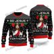 thumbnail image 3 of Suéter navideño feo con estampado 3D de Jiu Jitsu con Jesús te respalda para hombres y mujeres, suéter de punto informal de invierno MY19, 3 of 5
